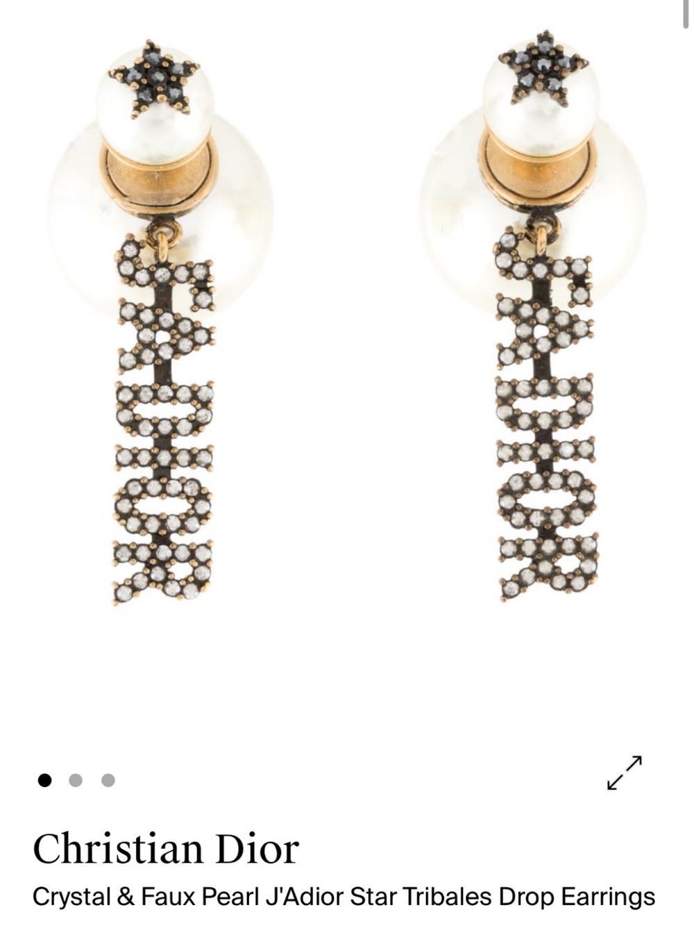 Dior Pearl Drop Tribal Earrings🪩🌟